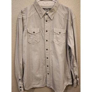 Buckle Men's BKE Pearl Snap Button-Up Shirt, Size XL, Athletic Fit, Casual, Gray